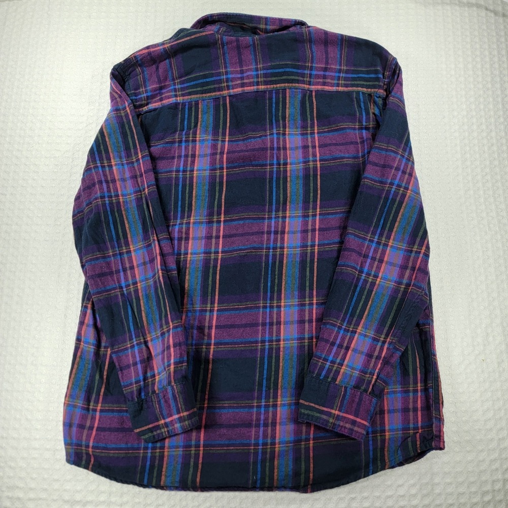 Urban Pipeline Ultimate Flannel Shirt Mens Large Purple Navy Pink Plaid Cotton - Picture 6 of 8